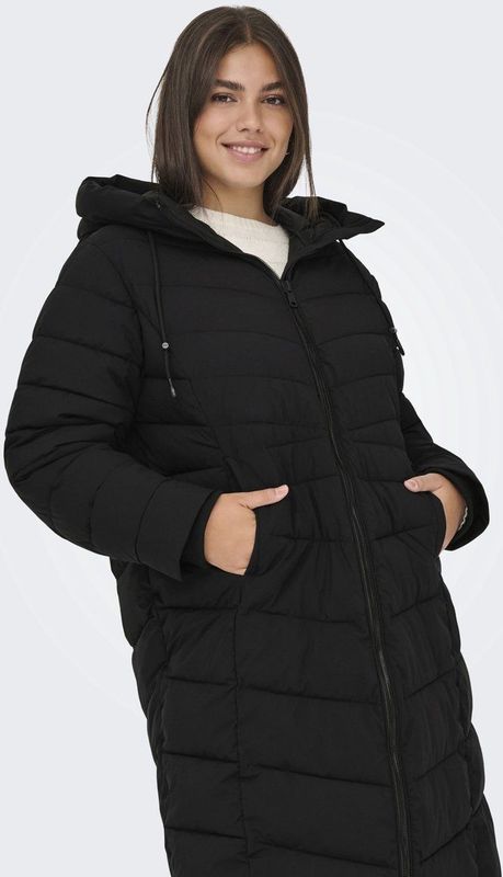 ONLY CARMAKOMA - Jas - Doorgestikte Stof - Capuchon - Plus-Size