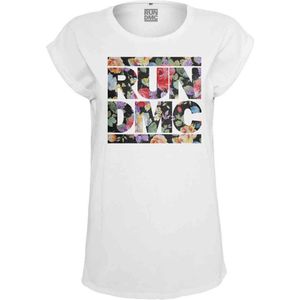 Mister Tee Run DMC - Floral Dames T-shirt - S - Wit