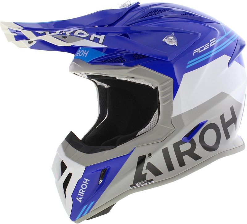 Airoh - Aviator Ace 2 - Crosshelm - Glans Blauw Wit Grijs
