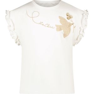 Le Chic - T-shirt NOPALY bird & flower - Off White - maat 158/164