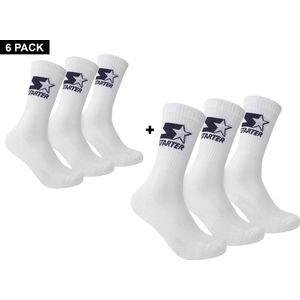 Starter - 6-Pack Crew Socks - 6 Paar sokken - 39 - 42 - Wit