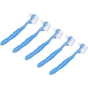 Allecto plus - Set van tandplakverwijdering en tandenborstels voor ouderen - Dubbelzijdig zacht haar - Draagbaar - Dagelijks gebruik - Blauw