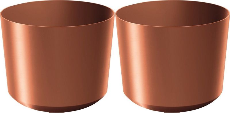 Prosperplast - Babylon - Plantenpot - Koper - 2x - D39 x H39 cm