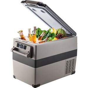 Auto Koelkast Compressor, 45 L Auto Koelkast Mini, 27,1 x 13,6 x 18,2 inch Mini Koelkast, met Batterij Beschermingssysteem, in zowel Binnen als Buiten Gelegenheden, Boot, Vrachtwagen, Auto enz