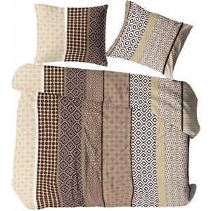 Flanellen dekbedovertrek 160x200 cm, 100% katoen, warm & zacht