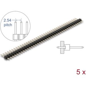Delock Pin header 40 pin, pitch 2.54 mm, 1-row, straight, 5 pieces