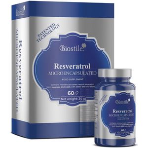 Biostile Resveratrol - Micro-ingekapseld - beschermt cellen tegen Oxidatieve Stress - 60 capsules