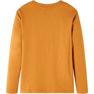Kindershirt lange mouwen - Donker oker - Maat 104