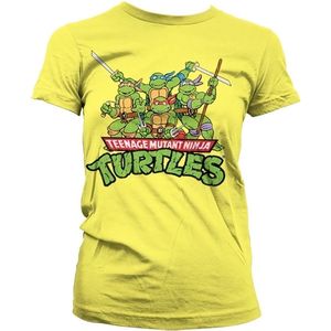 Teenage Mutant Ninja Turtles Turtles Distressed Group Girly T-shirt Damen Yellow-S
