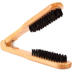 Allecto Premium - Professionele Kappers Kam Dubbele Borstels Houten Antistatische Stijltang Tool