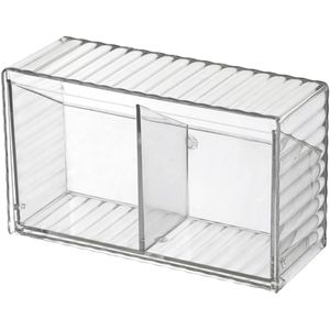 opbergbakken voor aan de muur organisator voor aan de muur kleine kunststof bak opbergbox wattenschijfjesdispenser wattenstaafje houder Multifunctioneel opslagruimte make-up pad