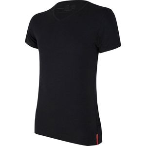 Undiemeister - T-shirt - T-Shirt heren - Slim fit - Korte mouwen - Gemaakt van Mellowood - V-Hals - Volcano Ash (zwart) - Anti-transpirant - S
