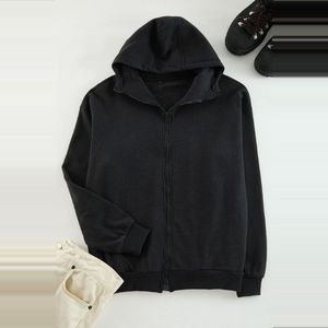 Trendyol Antraciet Gemêleerd Katoenen Sweatshirt Met Oversized/Brede Snit En Speciale Kraag Met Ritssluiting Tmnaw24Sw00049