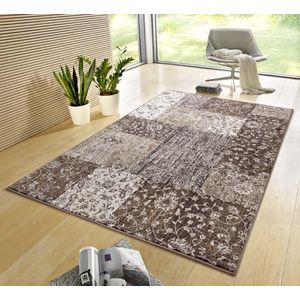 Patchwork vloerkleed Kirie - taupe 80x150 cm