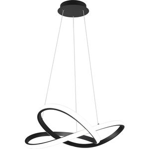 LED Hanglamp - Hangverlichting - Torna Corcy - 27.5W - Natuurlijk Wit 4000K - Dimbaar - Rond - Mat Zwart - Aluminium
