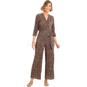 Jumpsuit met luipaardprint en plooien