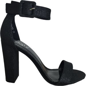 Heels - Tess - Hakkenschoen- Dames - Black - Zwart - Pumps - Glitters - Maat 38