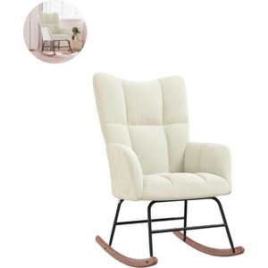 Fauteuil - Relaxzetel - Relaxstoel - Relaxfauteuil - Stoel - Met armleuning - Voor één Persoon - Crèmewit