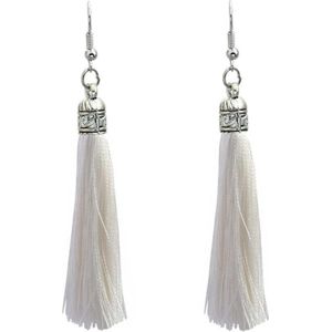Fako Bijoux® - Oorbellen - Kwast Romania - Wit