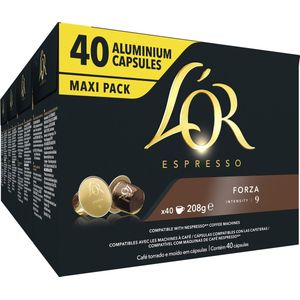 L'OR Espresso Forza Koffiecups - Intensiteit 9/12 - 4 x 40 capsules