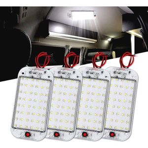 LED Interieurverlichting Voor Voertuigen - 4 Stuks Dimbare Dome Lichten met Schakelaar (12V-85V)