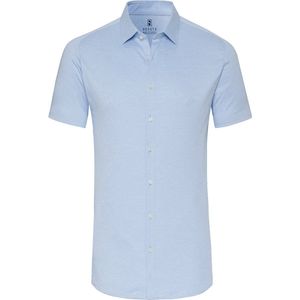 Desoto - Short Sleeve Jersey Overhemd Lichtblauw - Heren - Maat XXL - Slim-fit