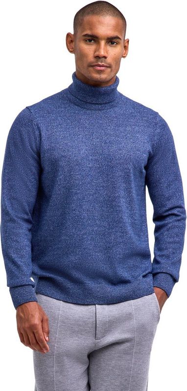 FALKE Favorites Lambswool zacht warm wol coltrui heren blauw - maat M