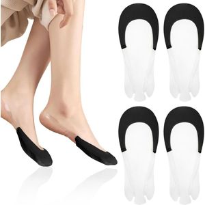 Onzichtbare ijszijde ademende sokken - 4 paar ultradunne antislipsokken voor dames met loafersokken - zwart .