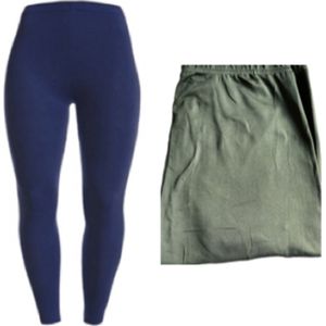 Klassieke legging voor dames van Bamboe-Viscose M/L 38-40 legergroen