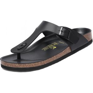 Slippers - Teenslipper - Ergonomische slipper - orthopedische zool - Unisex - Zwart - Maat 36