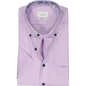 ETERNA modern fit overhemd korte mouw - Oxford - paars (contrast) - Strijkvrij - Boordmaat: 42