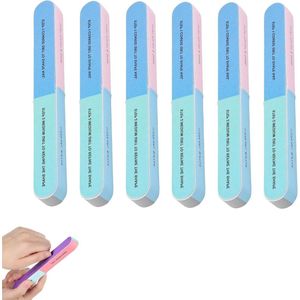 6 stuks polijstvijlen - natuurlijke nagels - vingernagelvijlen - multidimensionale nagelbuffer - multifunctionele nagelpolijstvijl - gekleurde polijstvijl