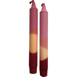 Kaarsen - Dip Dye - Tafelkaarsen - Sunset - Kleuren - Set van 2 - Cadeau