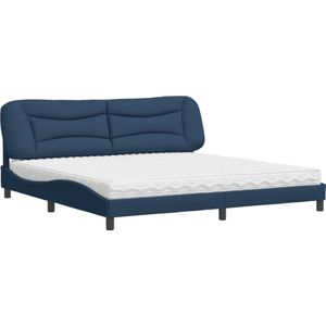 vidaXL-Bed-met-matras-stof-blauw-200x200-cm