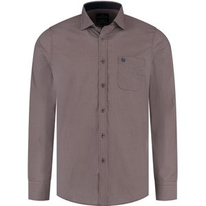 Fellows United Shirt lange mouw stretch Rust (52.6560 - 152)