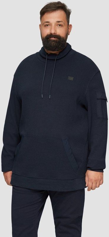 Sweatshirt - Casual Regular Fit - Met Kangoeroezak - Opstaande Kraag