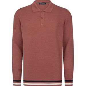 Felix Hardy - Gebreide Polo Trui - Roze - 100% Katoen - Heren - 2XL