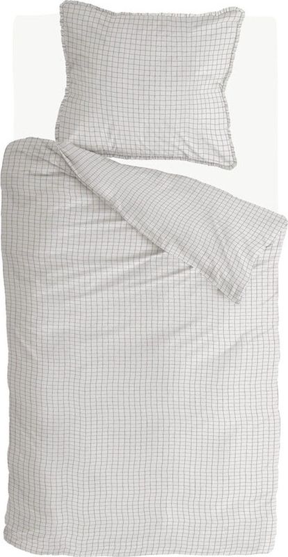 Walra - Crossed Lines - Dekbedovertrek - Wit - 100% Flanel Katoen