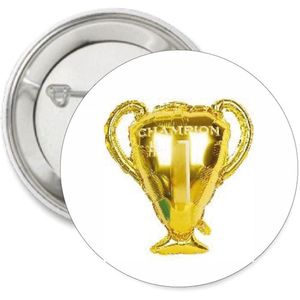 16X Button Champion goud met beker - kampioen - voetbal - beker - button - EK - WK - goud