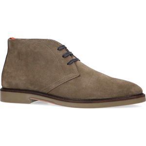 Manfield - Heren - Taupe suède veterboots - Maat 42