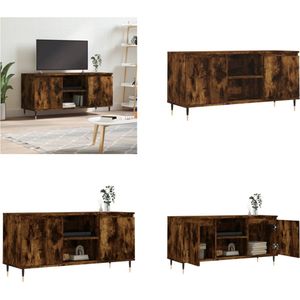 vidaXL Tv-meubel 104x35x50 cm bewerkt hout gerookt eikenkleurig - Tv-meubel - Tv-meubelen - Tv Kast - Opbergkast