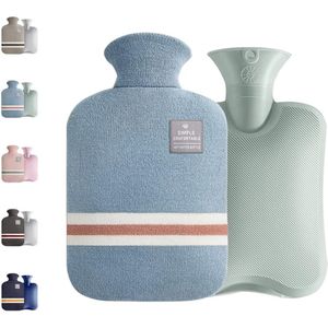 Kleine warmwaterkruik 1L met gebreide hoes voor pijnverlichting - perfect cadeau voor elke gelegenheid