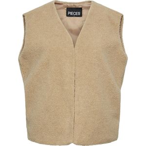 Pieces Vest Pcfia Short Teddy Vest 17146203 Safari Dames Maat - XS