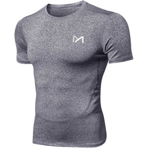 MEETYOO Sport Tanktop Heren - Sportkleding Man -Compressieoverhemden voor heren korte mouwen Workout -shirt - T-Shirt Heren - Fitnesskleding - Jongens Kleding voor Fitness, CrossFit & Gym -Type B-Hennep_Grijs-XXL