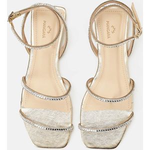 Mangará Aroeira Dames sandalen - kristallen bandjes - Goud - Maat 42