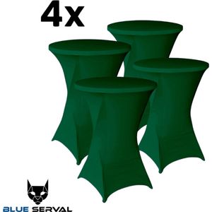 Statafelrok Donker Groen 4x – Extra dik & Sterk - ∅80-85 x 110 cm – Tafelhoezen voor Statafel – Partytafel Tafelrok – Stretch 4 stuks Statafelhoes - Sta Tafel Hoes - Staantafelhoes – Trouwerij - Rebuust en weerbestendig – Cocktailparty