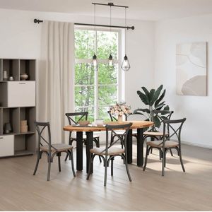 vidaXL - Eettafel - 180x90x74 - cm - ovaal - massief - eikenhout - lichtbruin