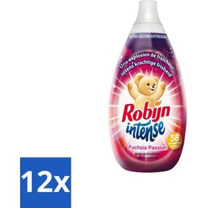 Robijn Intense - Wasverzachter - Intense Fuchsia Passion - 870ml - 58 Wasbeurten - Voordeelverpakking - 12 stuks