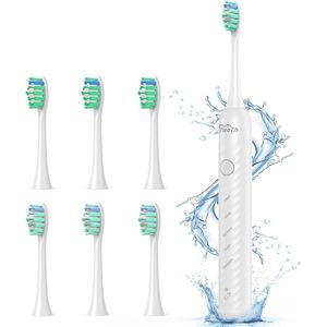 Ultrasone elektrische tandenborstel voor het bleken van tanden met 6 opzetborstels en 5 modi