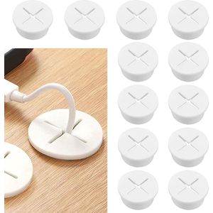 12 stuks bureaudoorvoer, flexibele siliconen kabeldoorvoer, diameter 25 mm, kabelgat voor computertafel, draadorganizer voor thuis en op kantoor